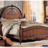 美式乡村法式复古实木做旧雕花双人床欧式床地中海双人床卧室家具
