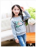 韩国代购女童卫衣长袖童装秋装2016新款中大童绣花儿童套头上衣