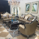 罗曼迪卡 欧式真皮沙发组合新古典实木家具奢华客厅头层牛皮沙发