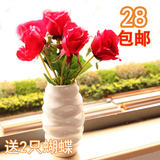 玫瑰花套装欧式田园家居客厅桌面摆件创意家居装饰品仿真花摆设
