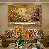 酒店装饰手绘油画名画莫奈印象画ML26睡莲欧式餐厅壁炉玄关有框画