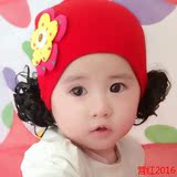 韩版女宝宝小女孩儿童婴儿套头假发帽子夏秋季 新生儿女童0-1-3岁