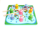 互动游戏亲子 木制磁性小猫钓鱼玩具套装 0-1-2-3岁幼儿玩具