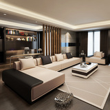 马氏皇庭布艺沙发现代简约大小户型客厅拆洗转角皮布沙发组合家具