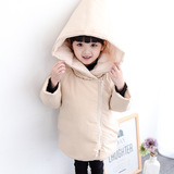 2015冬装新款女童加厚保暖棉服韩版儿童宝宝中长款连帽棉衣外套