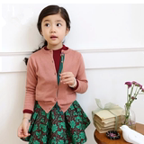 2016韩国童装 女童针织衫 儿童开衫春 宝宝针织外套 女童毛衣开衫