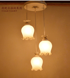 新款简约欧式田园卧室餐厅三头吊灯温馨浪漫创意艺术灯饰灯具