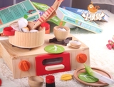 木质磁性蔬菜水果切切看海鲜切乐儿童益智过家家木制火锅厨房玩具