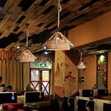 美式乡村复古loft工业风麻绳吊灯个性创意餐厅网吧台阳台酒吧灯具