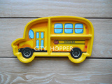 多格儿童餐盘 黄色校车巴士造型盘 树脂卡通食物盘 汽车盘
