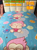 韩国外贸100%纯棉绗缝床盖印花水洗床单床垫夏凉被空调被床上用品
