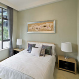 新中式床 简约实木床 水曲柳家具 酒店样板房家具 古典家具柚木色