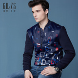 GD＆ZS/格度·佐致青年男棒球领卫衣休闲时尚拼接拼料夹克外套潮