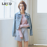 LRUD2016春秋新款韩版牛仔外套女长袖修身上衣破洞短外套夹克