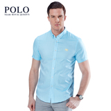2015美国皇家保罗POLO专柜正品 夏季新款 纯色休闲短袖衬衫男衬衣