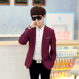 新品个性男士小西装日系修身长袖西服韩版青年流行夏款外套上衣潮