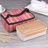 小麦纤维日式便当盒微波炉专用饭盒分隔创意密封学生分格餐盒防漏
