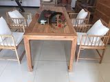 老榆木餐桌全实木餐桌椅组合免漆实木家具一桌四椅六椅长方形餐桌