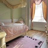 粉色公主卡通儿童房地毯客厅茶几沙发卧室床边手工腈纶地毯定制