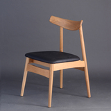 奇美家具 北欧宜家简约餐椅咖啡休闲椅日式实木白橡木椅子书椅