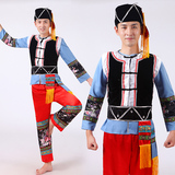 新款男士少数民族服装彝族舞蹈服装舞台装高山苗族演出服男款成人