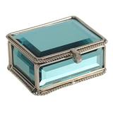 欧式新古典洛可可巴洛克风海洋蓝玻璃珠宝首饰盒样板房梳妆台装饰