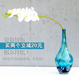 WUSE 包邮简约创意彩色玻璃细口花瓶花器插花摆件桌面装饰品花饰
