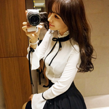 韩版春装新款气质女装新款修身显瘦长袖衬衫OL雪纺衬衣百搭上衣潮