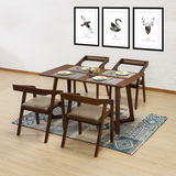LOFT复古实木餐桌书桌工作台长方形松木桌简易实木餐桌椅电脑桌