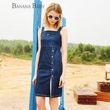 BANANA BABY2016夏季韩范新款背带牛仔裙子修身显瘦连衣长裙女装