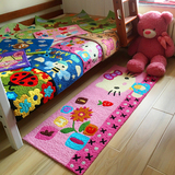 定制 手绣儿童卧室地毯床前毯床边可爱地垫脚垫宝宝爬行垫卡通防