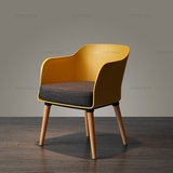 促销创意出口LOFT样板间时尚实木靠背扶手化妆单人咖啡椅布艺沙发