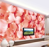 大型壁画 婚房床头背景墙壁纸 卧室浪漫温馨3D墙纸 玫瑰花瓣