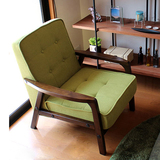 日式小户型实木扶手卧室家居单人双人餐厅咖啡馆北欧布艺沙发椅子