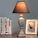 欧式美式复古灰色方正木制装饰台灯 简欧家居卧室书房床头灯饰品