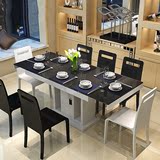 钢化玻璃 餐桌大理石餐桌椅组合现代简约饭桌烤漆 实木餐台