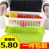 沥水篮盛水篮大号双层果蔬篓筛塑料厨房用品水槽长方形收纳洗菜篮