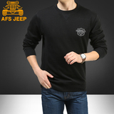 Afs Jeep/战地吉普新款男士卫衣春秋圆领套头大码加绒打底衫2015