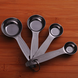 出口316不锈钢量勺4件套 烘焙用具计量勺实验量匙套装 记量小勺子