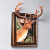 如果欧式创意动物鹿头壁挂装饰客厅树脂墙饰餐厅客厅玄关立体壁饰