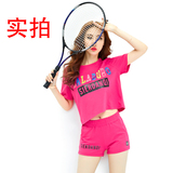 2016韩版女装夏季耐克休闲运动套装宽松运动服上衣短裤匹克两件套