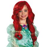 欧美风时尚流行女士儿童大红色斜刘海长卷发圣诞节舞会狂欢节假发