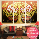 驿尚东南亚泰式风格油画客厅书房手绘装饰画有框画抽象画挂画壁画
