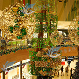 商场酒店圣诞灯光中庭装饰 4S店展厅灯光球吊饰 商业活动气氛布置