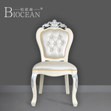 欧式餐椅皮质新古典椅子雕花描花餐厅凳子布艺酒店家具书桌椅