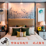 新中式实木床现代简约软包1.8米双人床婚床样板房酒店卧室床家具