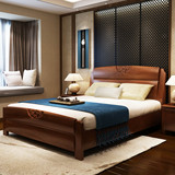 兴隆芳华全实木床中式双人床现代中式高箱储物床1.5米1.8米橡木床