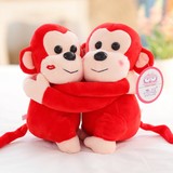 抱抱猴子小猴子猴毛绒玩具公仔猴年吉祥物牙床娃娃婚庆娃娃一对