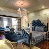 欧式床 新古典床 实木雕花床布艺双人床1.8米 公主床婚床家具现货