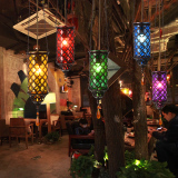 漫咖啡小吊灯 酒吧咖啡厅网咖摩洛哥吊灯 泰式彩色镂空铁艺过道灯